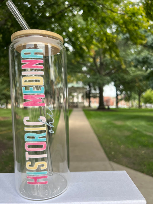 Historic Medina Ohio 24oz Glass Tumbler